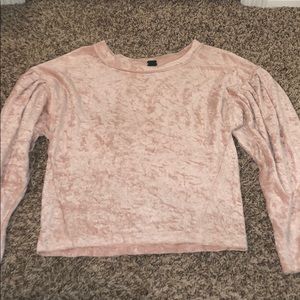 We The Free Light Pink Velvet Shirt
